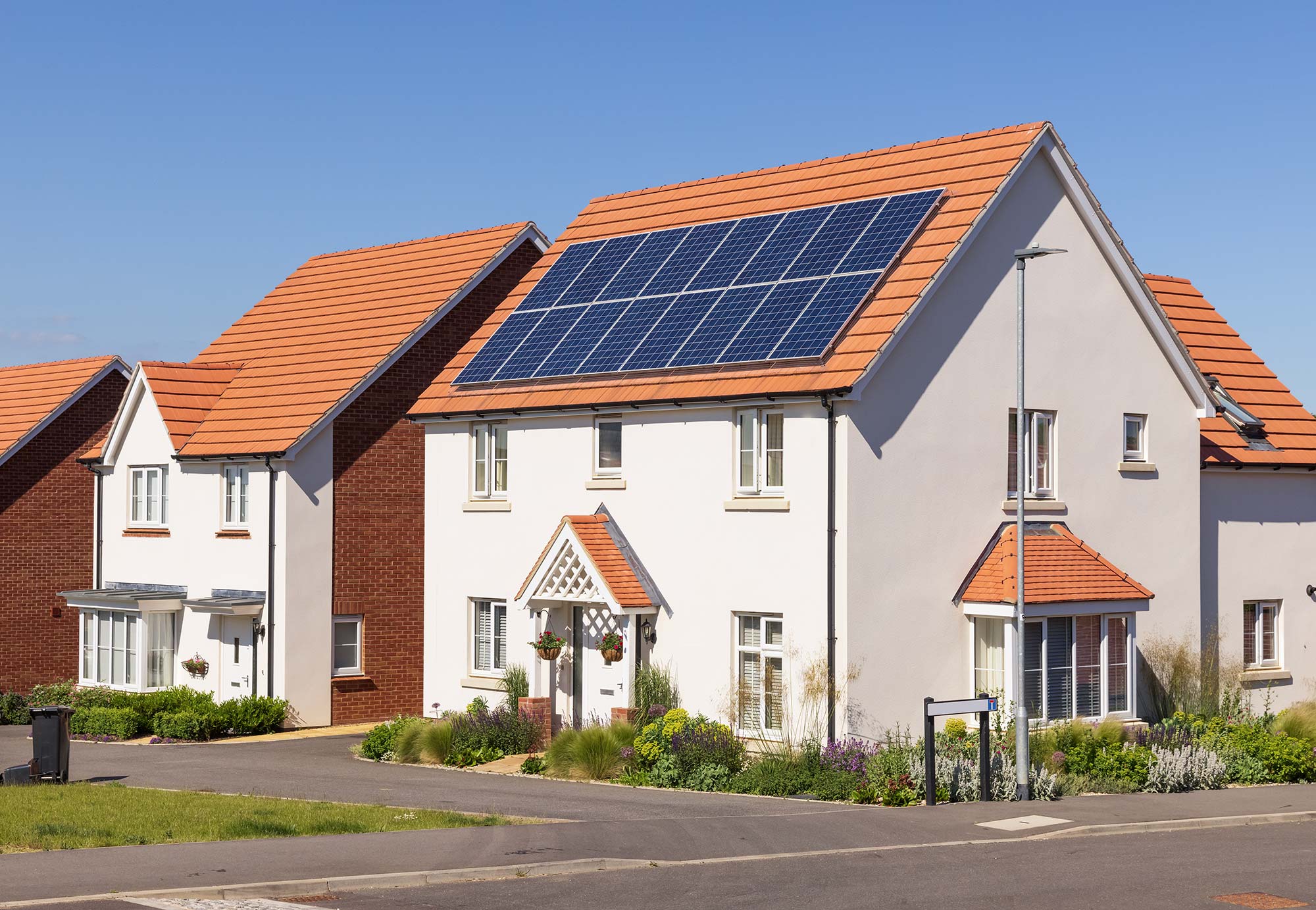 Solar panels on large house